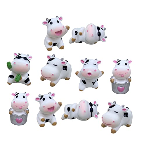 BESPORTBLE 1 Satz 10 STK Harz-Kuh-Ornament Kuh-skulptur Mini-kuhfigur Spielzeug Für Nutztiere Tierfigur Cupcake-Topper Home Decor Kuh-Statue Cars Spielzeug Sammelfigur Zylinder Haushalt Kind von BESPORTBLE