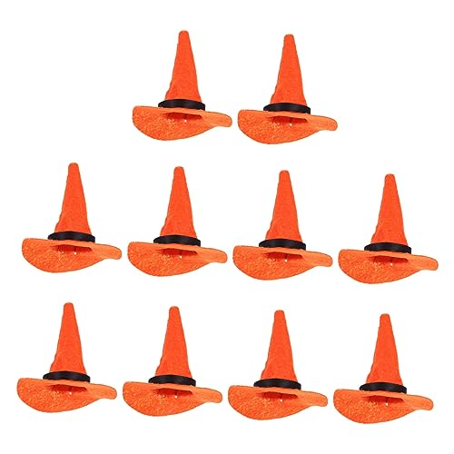 BESPORTBLE 10 Stück Mini Hexenhüte – Handgefertigte Kleine Filz Hexenhüte Für Halloween-Dekoration - Partybevorzugungen Und DIY Haarschmuck Basteln von BESPORTBLE