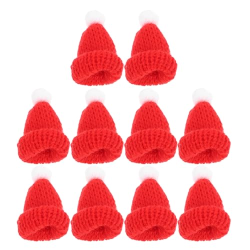 BESPORTBLE 10st Weihnachten Schäler Kleine Strickmütze Puppe Strickmütze Party-weihnachtsmützen Elfenohren Mit Lollipop Candy Hut Mini-strickmützen Rotes Zubehör Handbuch Fräulein Kleine von BESPORTBLE