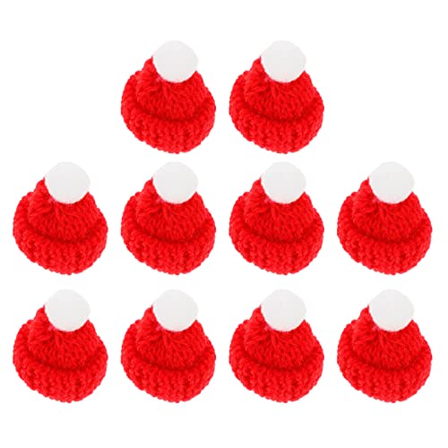 BESPORTBLE 10st Weihnachten Schäler Kleine Strickmütze Puppe Strickmütze Party-weihnachtsmützen Elfenohren Mit Lollipop Candy Hut Mini-strickmützen Rotes Zubehör Handbuch Fräulein Kleine von BESPORTBLE