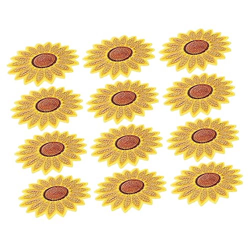 BESPORTBLE 12 Sonnenblumen Patches Mit Pailletten Für DIY Projekte – Bügelbare Und Aufnähbare Applikationen Für Kreative Stoffdekorationen Und PC Zubehör – Perfekt Für Handarbeiten Und von BESPORTBLE