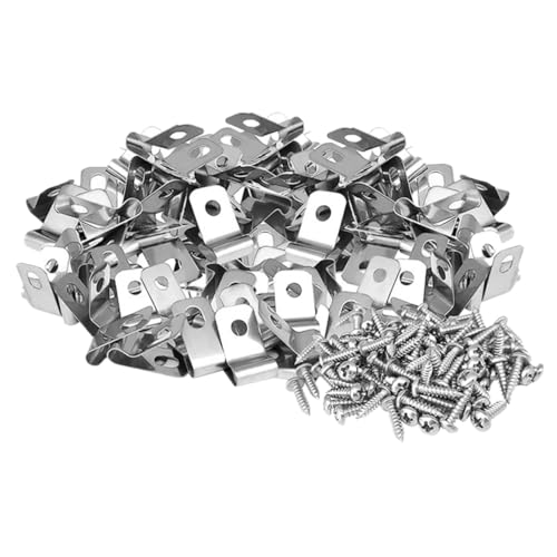 BESPORTBLE 200 Sätze Zäune Zubehör cable clips cable clamp Kabelbefestigung Beiträge Drahthalter für Schreibtisch Stange Drahtzaunklammer Metallschnallenclip für Käfig Rostfreier Stahl Silver von BESPORTBLE