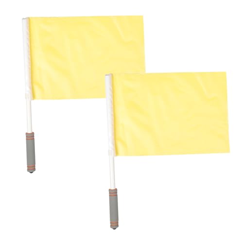 BESPORTBLE 2St sports accesoories Schiedsrichterflagge Verkehrswarnflagge Langlebige Flagge Markierungsfahnen Schiedsrichter pfeifen handschwenkende Fahnen kleine signalfahnen Schwamm Yellow von BESPORTBLE