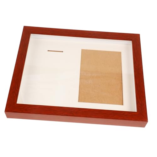 BESPORTBLE 3 Stück Medaillenanzeigerahmen Schatten Wand Vitrine Flagge Vitrine beleuchten Abteil bilderrahmen fotorahmen Medaillenhalter Abzeichen Fall Bildhalter anzeigen hölzern Light Brown von BESPORTBLE