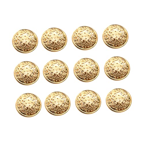 BESPORTBLE 30 Stücke Vintage Antike Goldene Blazer Knöpfe 20mm - Runde Metallknöpfe Für Mäntel - Jacken Hemden Und Hosen Ideal Für DIY Handwerksprojekte von BESPORTBLE