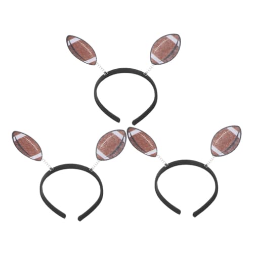 BESPORTBLE 3st Rugby-stirnband Fußball Geburtstagdekorationen Dekorationen Für Fußballpartys Fußballzubehör American-football-dekorationen Requisiten Für Fußball-fotoautomaten Flanell Brown von BESPORTBLE