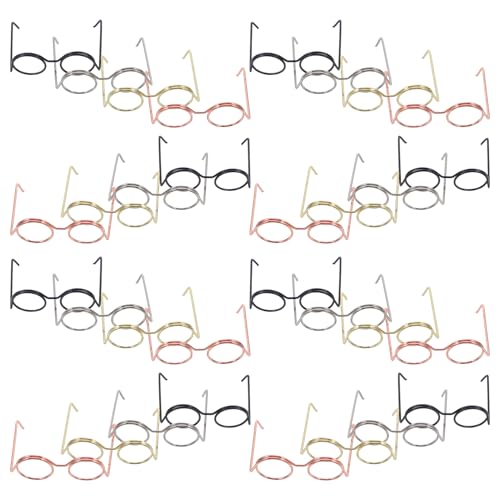 BESPORTBLE 40 Stück Mini -Rahmenbrille Puppenzubehör Brillendekore zum Anziehen Runde Fake-Brille winzige Sonnenbrillen für Puppen Puppenhauszubehör Mini-Brille Stahldraht BESPORTBLE 40 Stück Mini -Rahmenbrille Puppenzubehör Brillendekore zum Anziehen Runde Fake-Brille winzige Sonnenbrillen für Puppen Puppenhauszubehör Mini-Brille Stahldraht von BESPORTBLE