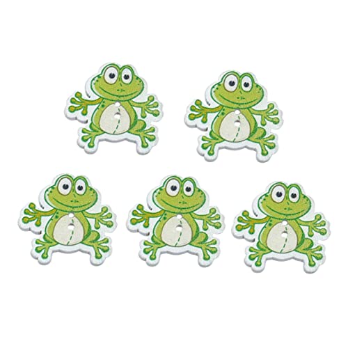 BESPORTBLE 50 Stück Frosch-Muster Holzknöpfe Mit 2 Löchern – Perfekt Für DIY-Nähen Basteln Und Scrapbooking Grüne Knöpfe Für Und Kreative Projekte 30 36mm von BESPORTBLE