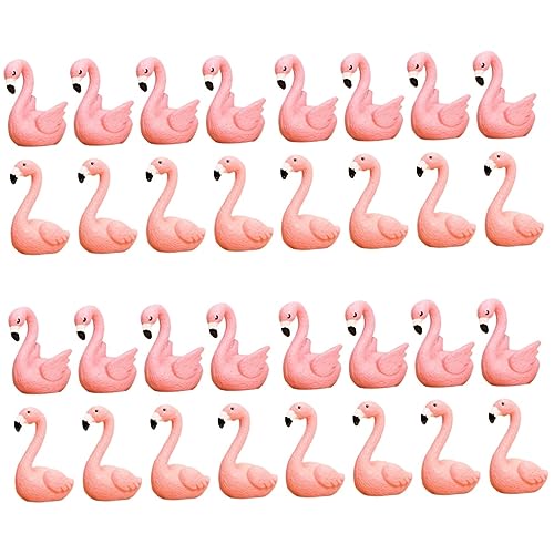 BESPORTBLE 64 STK Glasbehälter für Terrarien Hausdekorationen für zu Hause Mini süße Flamingo-Verzierung Harz Tier Ornament Mini-Flamingo Kuchen niedlich schmücken Container Suite Rosa von BESPORTBLE