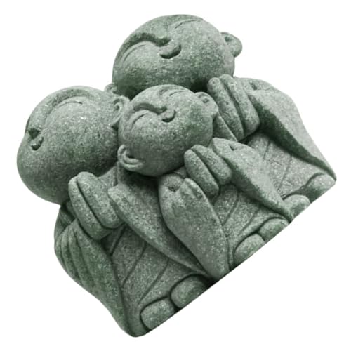 BESPORTBLE Feng Shui Perlen Edelstein Kunst Weihrauchhalter Buddha Statue Buddha Figuren bürodeko büro Dekoration Retro Dekoration Steinbuddha Maitreya-Schmuck aus Stein Grüner Sandstein von BESPORTBLE