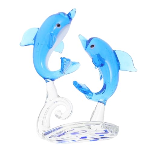 BESPORTBLE Handgeblasenes Glas Delphin Ornament - Elegante Tischdekoration in Kristall-Optik Ideal Für Büro Auto Oder Als Für Fischliebhaber 15 cm Groß von BESPORTBLE