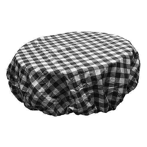 BESPORTBLE Runde Tischdecke Tischdecken rechteckig Gingham-Tischdecke Beistelltisch Vinyl-Tischdecken runder Tisch runden Festtischdekoration liefern Tischdecke für Hochzeitsbankett PVC Black von BESPORTBLE