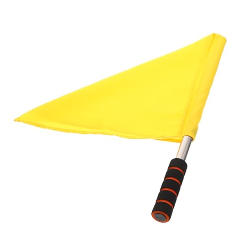 BESPORTBLE Schiedsrichter Grenzfahne offiziell Warnsignalflaggen Markierungsfahnen Safety Flag Schiedsrichterfahne streichhölzer Fan-Jubelfahnen Rennleitungsflagge Rostfreier Stahl Yellow von BESPORTBLE