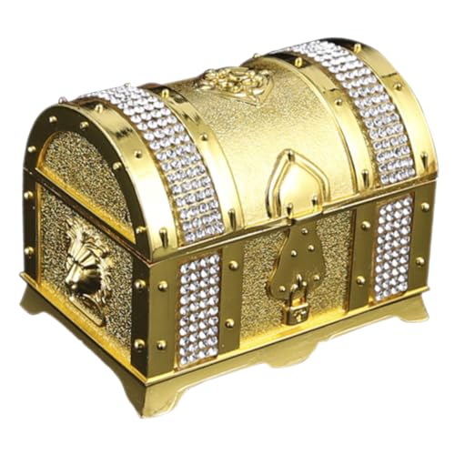 BESPORTBLE Schmuckschatulle Aus Metall Kleine Dekorative Schmuckbox Für Ringe Halsketten Und Ohrringe Stilvolle Aufbewahrungslösung Goldfarben Mit Strass von BESPORTBLE