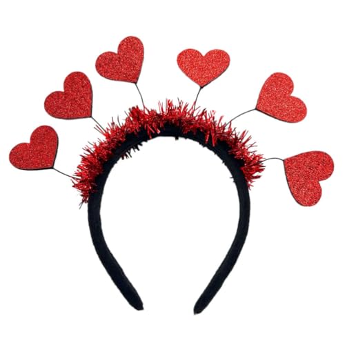 BESPORTBLE Valentinstag-Herz-Stirnband Mit Lametta – Party-Haar-Accessoire von BESPORTBLE