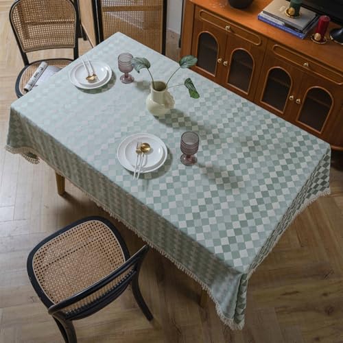 BESTORI Tischdecke Leinenoptik Abwaschbar Kratzfest Tischtuch für Esstisch Fleckabweisend Tischdecken für Esszimmer Hochzeiten Küche Party, Grün 5, 60 x 60cm von BESTORI