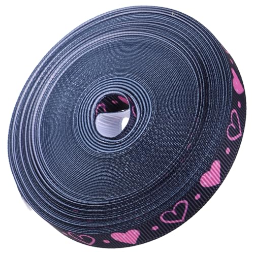 BESTOYARD 1 Rolle Dekoratives Gurtband Valentinstag Band weihnachtsband für handwerk Herzband Valentinsbänder geschenkverpackung geschenkband DIY Bastelband dekoratives Band Polyester Black von BESTOYARD