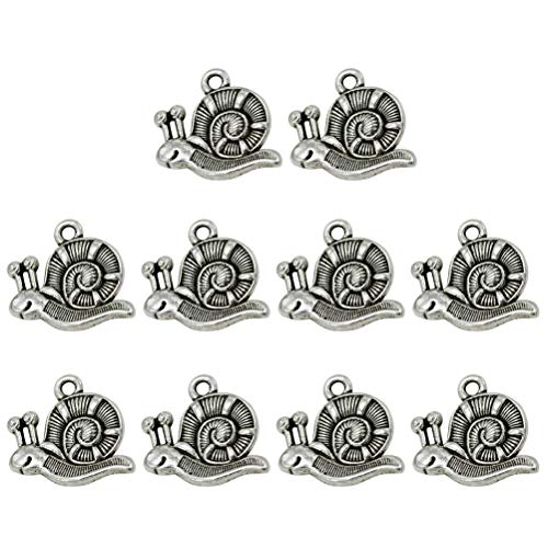 BESTOYARD 10 STÜCKE 10 STÜCKE Vintage Antique Silver Charms Schnecke Muster Schmuck Machen Anhänger für Halskette Armband Erkenntnisse DIY von BESTOYARD