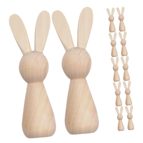 BESTOYARD Bastelset für Holzstatuen Unvollendete Peg Dolls für Osterdekoration von BESTOYARD