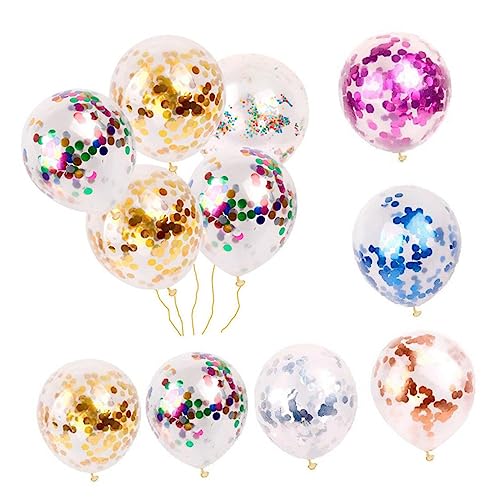 BESTOYARD 20st Latexballons Roségoldene Konfettiballons Zubehör Für Partydekoration Rosa Luftballons Hochzeitsballons Bedruckte Luftballons Folienballons Klare Partyballons Hochzeitskonfetti von BESTOYARD