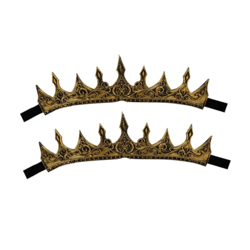 BESTOYARD 2Pcs King's Crown Tiara mittelalterliche Krone mittelalterliche Tiara Krone Krone Cosplay -Requisiten goldene krone mittelalter krone Königskrone für Erwachsene Kronmänner schäumen von BESTOYARD