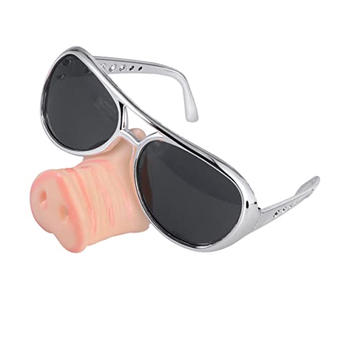 BESTOYARD 2st Brille Mit Schweinenase Kostümzubehör Für Rollenspiele Sonnenbrille Anziehen Nase Verkleiden Brille Alberne Sonnenbrille Für Erwachsene Gefälligkeiten Neuheitsbrille Silver von BESTOYARD