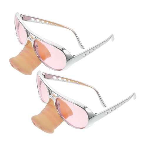 BESTOYARD 2st Lustige Brille Riesige Partybrille Braune Nasenbrille Bogen Lustige Halloween-brille Sonnenbrillen Für Damen Halloween-schweinschnauze Brille Mit Schweinenase Grouch Dekor Rosa von BESTOYARD