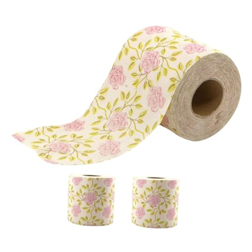 BESTOYARD 3 Rollen Serviettenpapier Mit Blumenmuster, Toilettenpapier, Handtuch, Servietten, Urlaubs-taschentuch, Papierrolle von BESTOYARD