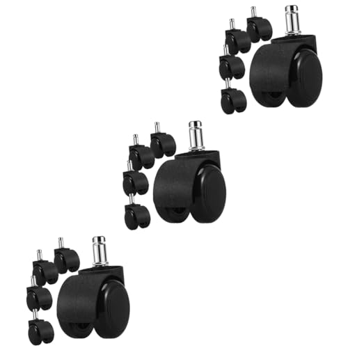 BESTOYARD 3 Sätze Stiller Stuhl Ersatzteile Für Gartenmöbel Ersatzrollen Für Stuhlbeine Rollen Für Möbelbeine Stuhlräder Möbelrollen Stuhlrollen Rollende Räder Nylon Black 5 Stück * 3 von BESTOYARD