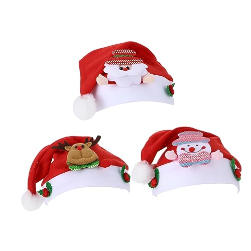 BESTOYARD 3 Stücke Weihnachtsmützen Weihnachtshüte Gemütliche Weihnachtsmützen Für Kinder von BESTOYARD