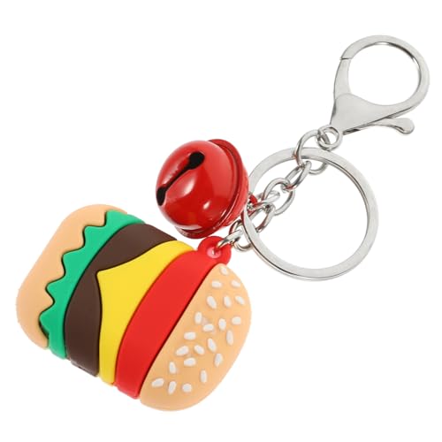 BESTOYARD 4 Stück Simulierter Mini-burger-schlüsselanhänger Simulieren Sie Essenszauber Schlüsselband Hamburger-hängedekoration Halter Charm in Hamburgerform Einziehbar Rostfreier Stahl von BESTOYARD