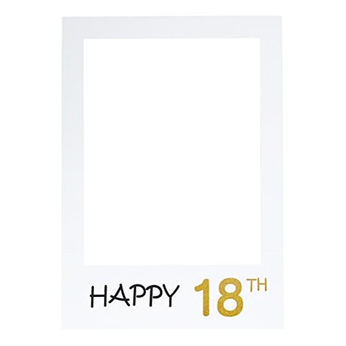 BESTOYARD Alles Gute zum Geburtstag Photobooth Requisiten Rahmen Happy 18. Selfie Rahmen Papier Bilderrahmen Ausschnitte DIY Photo Booth Props für Geburtstagsfeier von BESTOYARD