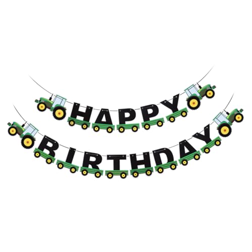 BESTOYARD Grüner Traktor Happy Birthday Banner Traktor Bunting Banner Kinder Geburtstag Traktor Thema Dekorationen für Geburtstag Baby Shower Party Supplies von BESTOYARD