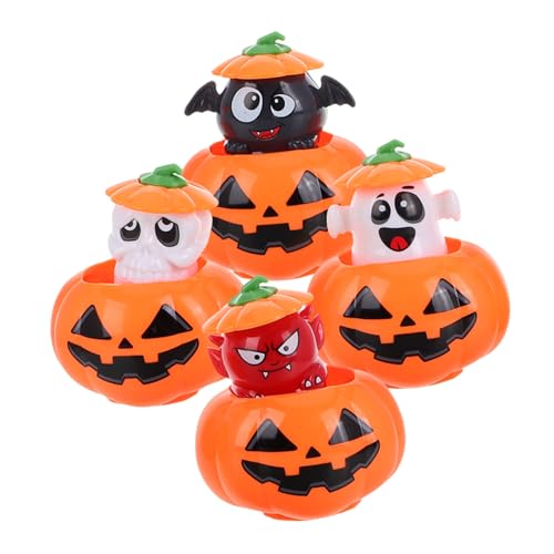 BESTOYARD Halloween-Spielzeug-Set Zum Aufziehen – 4 Mini-kürbisfiguren, Uhrwerk-Spielzeug, Jack-o-Laterne-Statue Für Süßes Oder Saures Als Partygeschenk von BESTOYARD