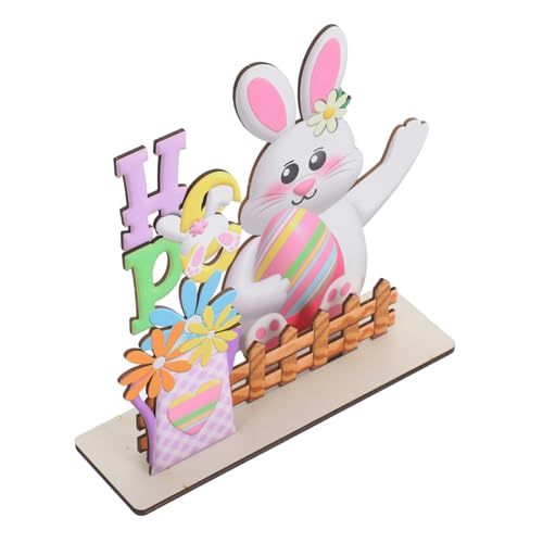 BESTOYARD Hase Ostern Ornament Holz Ostern Tiered Centerpiece Für Couchtisch Schreibtisch von BESTOYARD