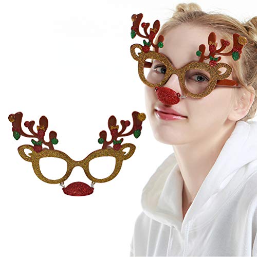 BESTOYARD Rentier Brille Lustige Brille Partybrille Weihnachten Photo Requisiten Zubehör Weihnachtsbrillen Dekoration von BESTOYARD