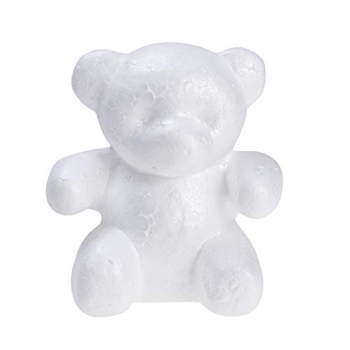 BESTOYARD Styropor Figur Bär Schaum Tiere Figur zum DIY Handwerk Bemalen Basteln Dekorieren 15cm (Weiß) von BESTOYARD