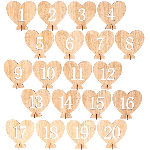 BESTOYARD Tischdekoration, Holz, Herz, Tischnummer aus Holz, 1 bis 20 Deko, Tisch Hochzeit Vintage BESTOYARD Tischdekoration, Holz, Herz, Tischnummer aus Holz, 1 bis 20 Deko, Tisch Hochzeit Vintage von BESTOYARD