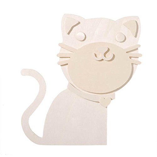 BestPysanky Unfinished Unpainted Wooden Cat Shape Cutout DIY Craft 6 Inches von BESTPYSANKY