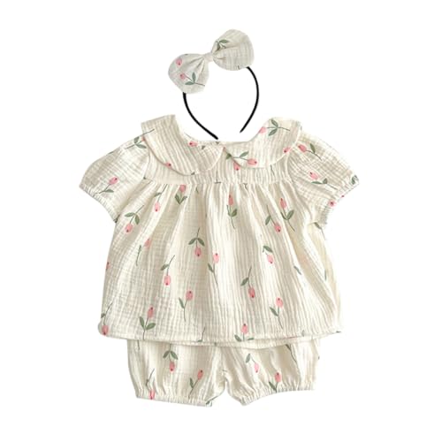 BESTYASH 1 Satz -Strampler zeug Babys klein Bausatz Puppe neugeborene kleidung kleidung set Body kleider Sommerkleidung für Mädchen Neugeborene Outfits Baumwolle Beige von BESTYASH