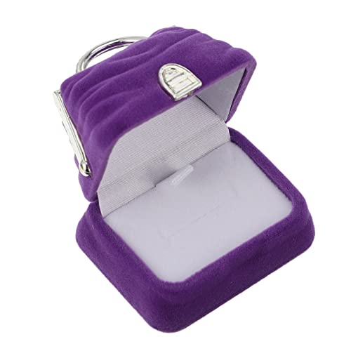 BESTYASH 1 Stück Kartons Handtasche Ring Box Träger Kleine Ringschalen Halskettespeicher Plüsch Reise Schmuckschatulle Ohrring-organizer Halskette Boxen Halter Anhänger Fall Flanell Violett von BESTYASH