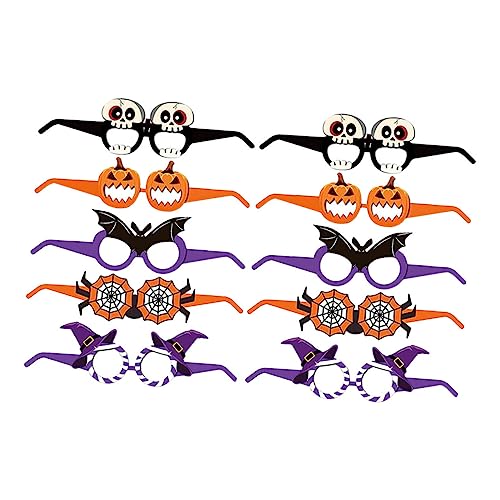 BESTYASH 10st Halloween-brille Lustige Partybrille Multifunktionale Partybrille Zarte Partybrille Partybrillen Fotografieren Halloween-streich-requisite Halloween-party-brille Gläser Papier von BESTYASH