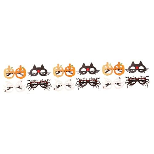 BESTYASH 12 Stk Halloween-Brille Halloween-Dekoration Halloween-Trickspielzeug Scherzbrille halloween brillen halloween lustige Festival-Requisitenbrille Brillen-Requisiten Stoff von BESTYASH