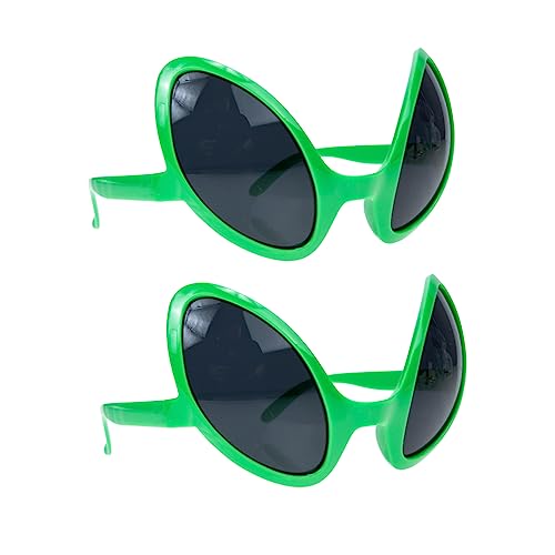 BESTYASH 2 Stück Urlaubszubehör faschingsbrille karnevalsbrille Kostümzubehör Sonnenbrillen Männer Alien-Brillenmasse Szene Partygeschenke Sonnenbrillen Tanzparty-Brille Plastik Light Green von BESTYASH