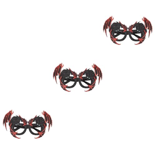 BESTYASH 3 Paare Halloween-brille Dekorative Cartoon-gläser Neuheitsgläser Aus Papier Halloween-clown-brille Party-cosplay-brille Neuartige Partybrille Partybrillen Aus Papier Stoff von BESTYASH