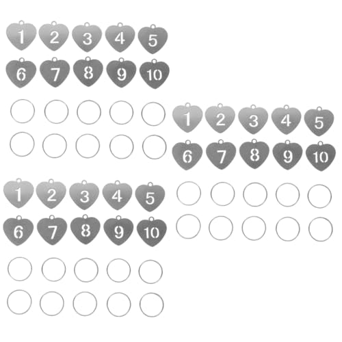 BESTYASH 3 Sätze Schlüssel Etikett Silber Karten Hausnummerntafeln Nummerierte Metallschilder Nummerierte Schilder Aus Titanstahl Stahl Silver 10 Stück * 3 von BESTYASH