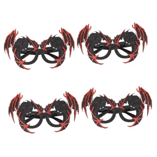 BESTYASH 4 Paare Halloween-brille Halloween Brillengestell Skelett-geist-brille Party-cosplay-brille Halloween-partygeschenke Neuartige Partybrille Halloween-party-brille Kostümbrille Stoff von BESTYASH