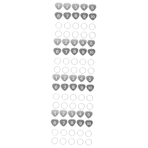 BESTYASH 4 Sätze Nummernschild Schlüsselring-etikett Korn Schlüsselbänder Behälter Silber Gepäck Schlüsselidentifikationsetiketten Zahl Schlüsselanhänger Stahl Silver 10 Stück * 4 von BESTYASH