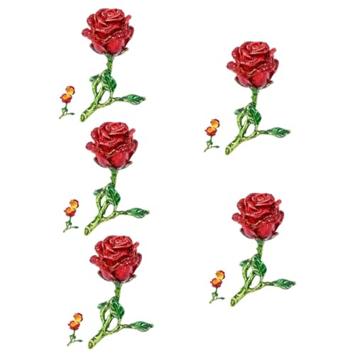 BESTYASH 5St rose schmuckschatulle storage boxes aufbwahrungs-box für Party künstliche Rosenblätter Veranstalter emaille schmuckschatulle rosenfigur aus emaille Magnet rot von BESTYASH