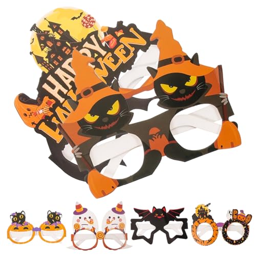 BESTYASH 6st Halloween-papierbrille Ornament Halloween-brille Partydeko Gläser Party- -requisite Partybrille Für Erwachsene Gruselige Brille Erwachsene Brille Party-brillen-requisiten von BESTYASH